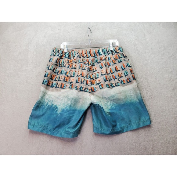 Perry Ellis Swim Shorts Men's Medium Multi Beach Lined Elastic Waist Drawstring‎ - Picture 2 of 7